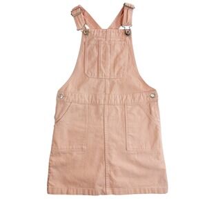 H&M Overall Pinafore Dress Kids 10 Peach Pink Denim Bib O/N 800569
